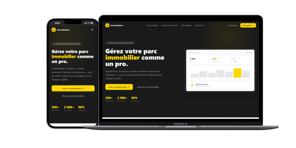 Aperçu du projet ImmoGestion+